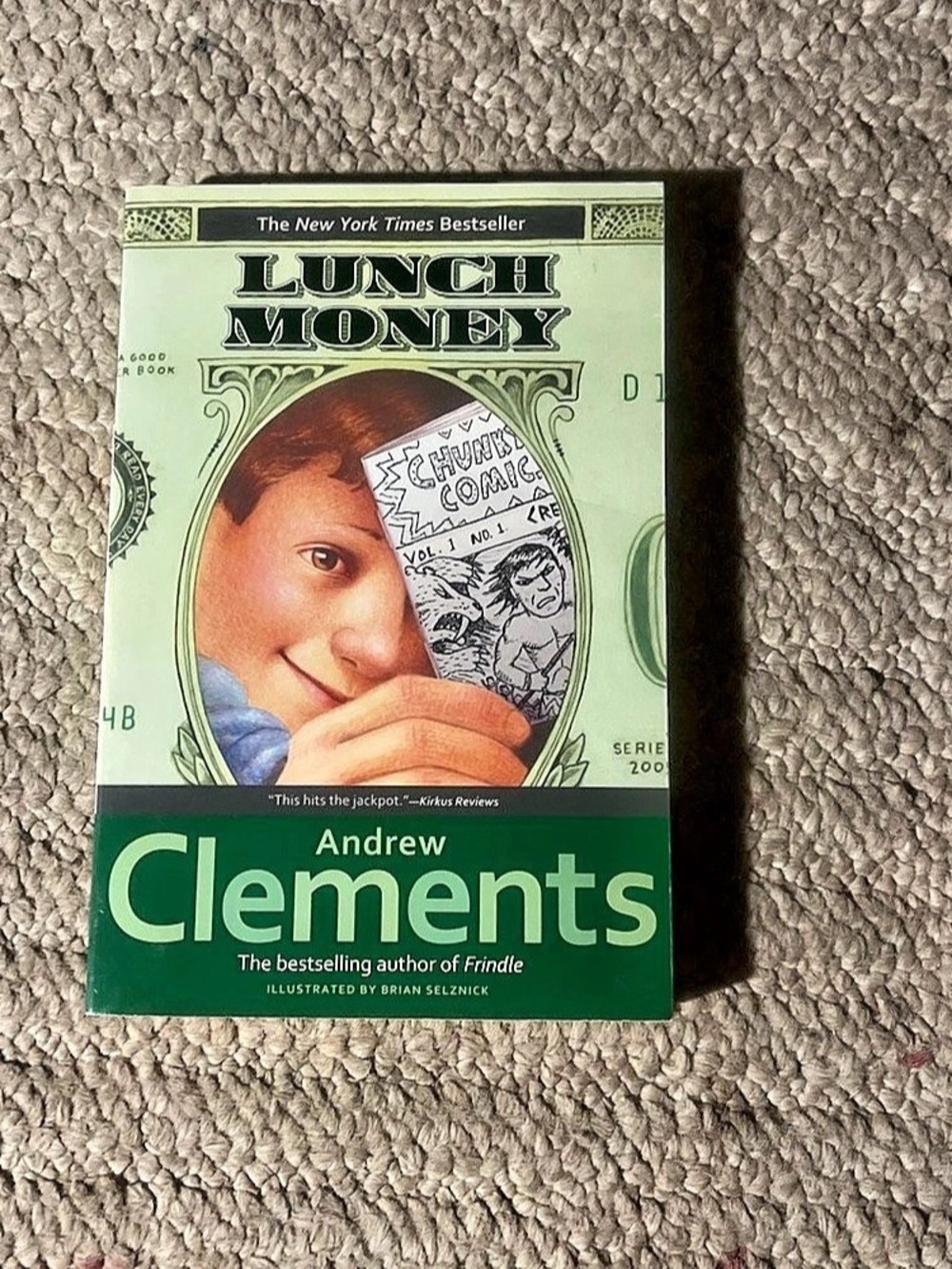 Andrew Clements Lunch Money Children's Novel Green Book